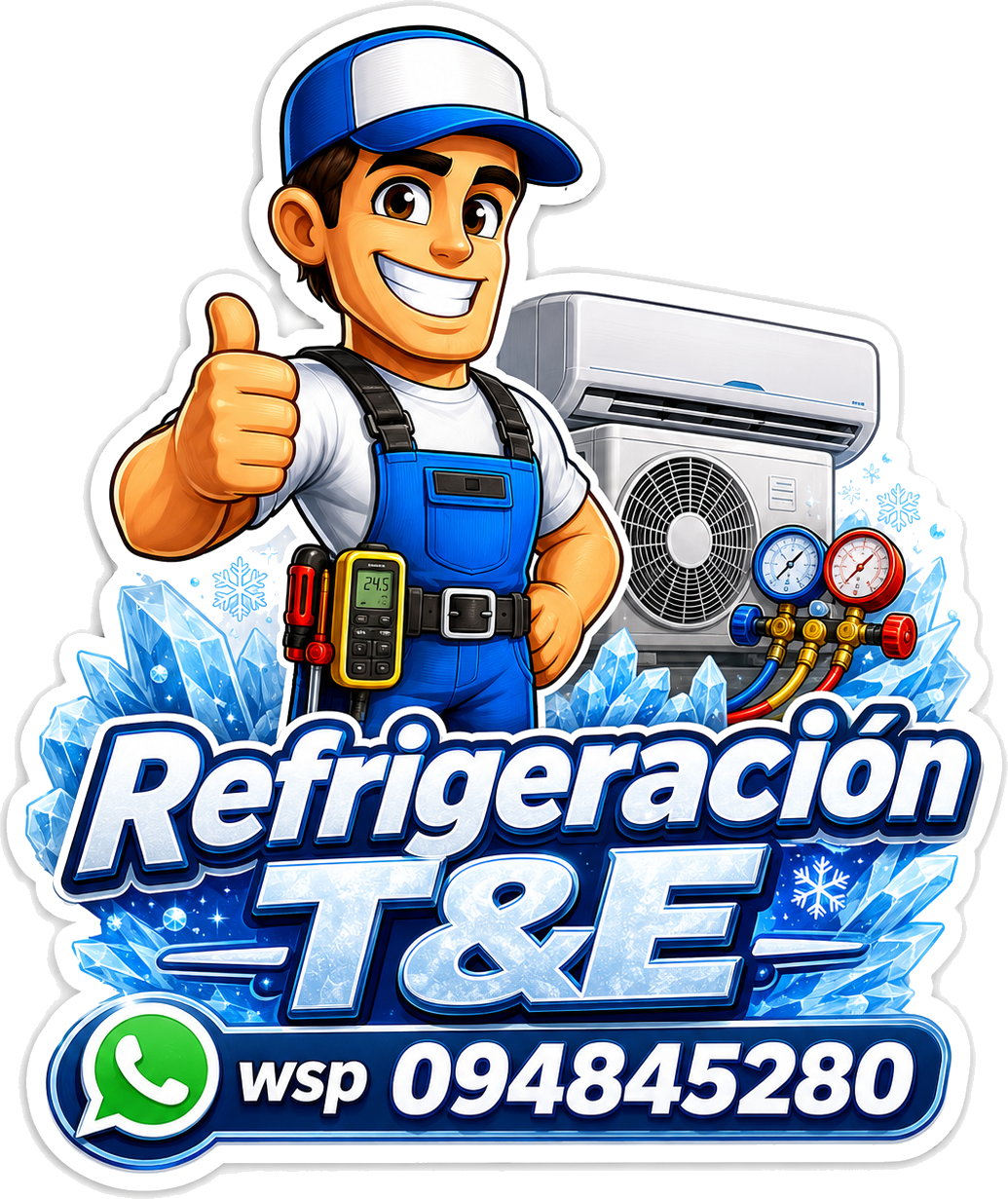 Refrigeración T&E · servicio de aire acondicionado · WhatsApp 094 845 280